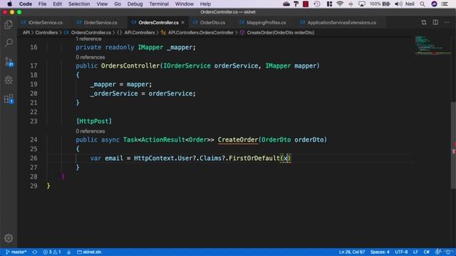 216 Creating the order controller