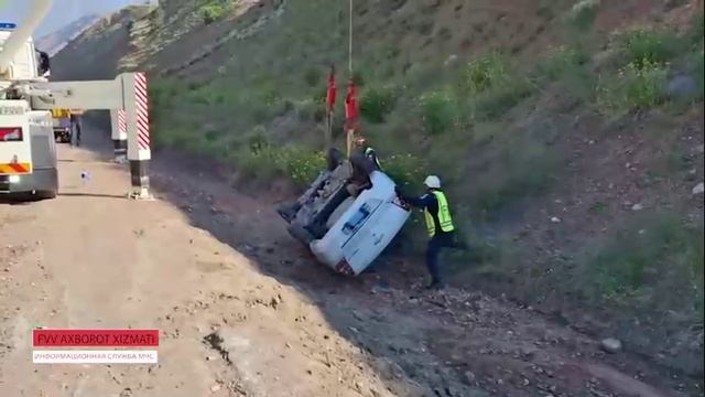 Қамчиқ довонида Cobalt ҳайдовчиси бошқарувни йўқотиь автомобил йўлнинг хандақ қисмига тушиб кетган.