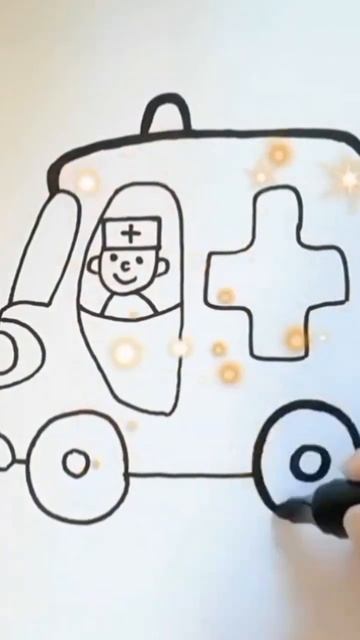 Скорая помощь. Машина. Рисовать #shots #drawing #baby #car #ambulance