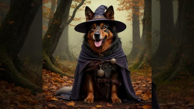 il cane è una strega, lancia un incantesimo su