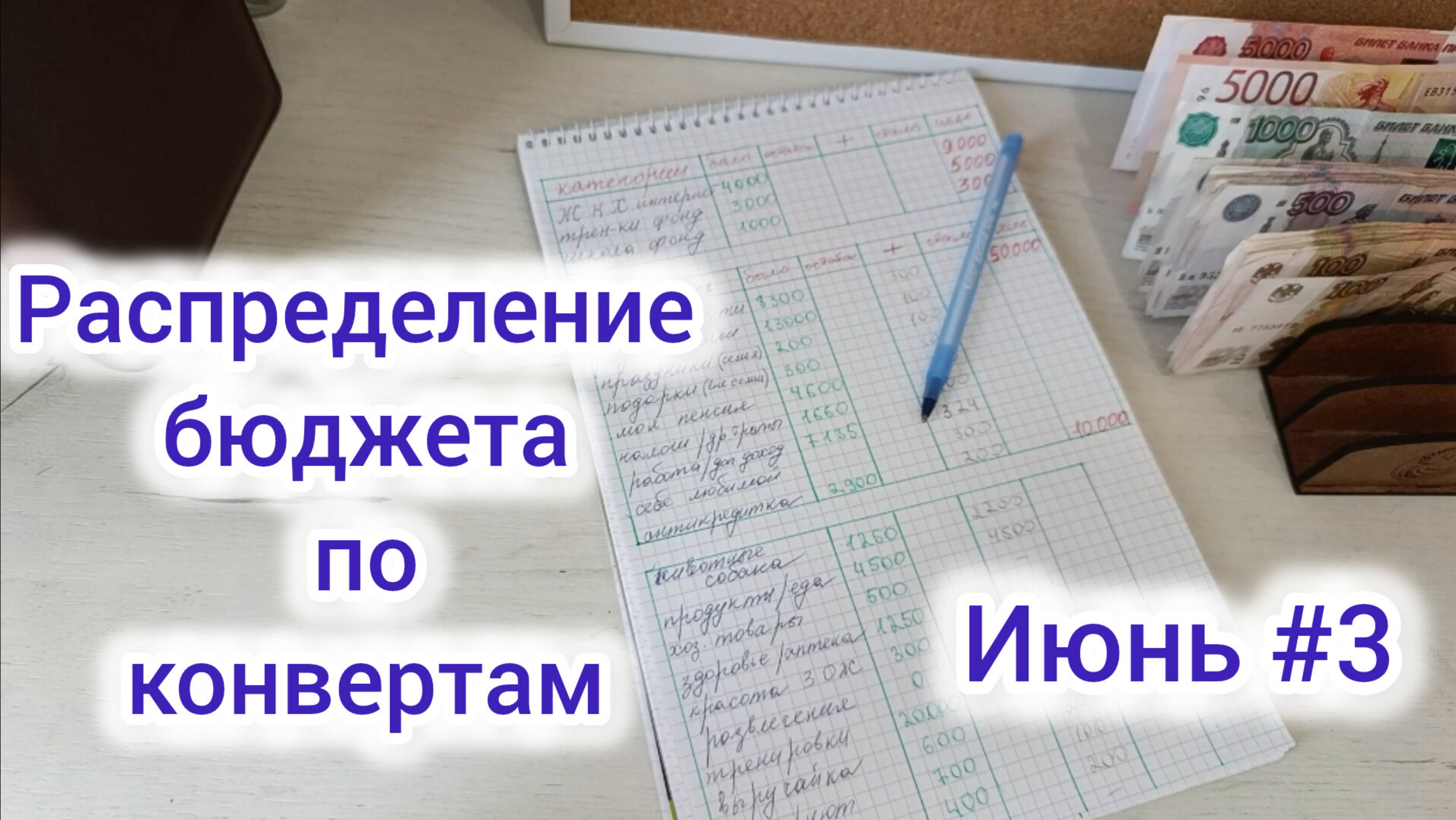 Распределение бюджета по конвертам 📝💳 Июнь #3 💰