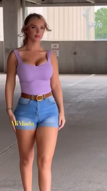 Casual Glam with Denim Shorts 💜 #SummerStyle