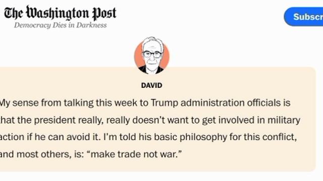 Трамп не хочет ввязываться в войну с Ираном, если ее удастся избежать, и занимает в этом, как и друг