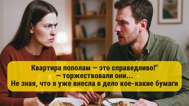 Квартира пополам — это справедливо!"
 — торжествовали они...