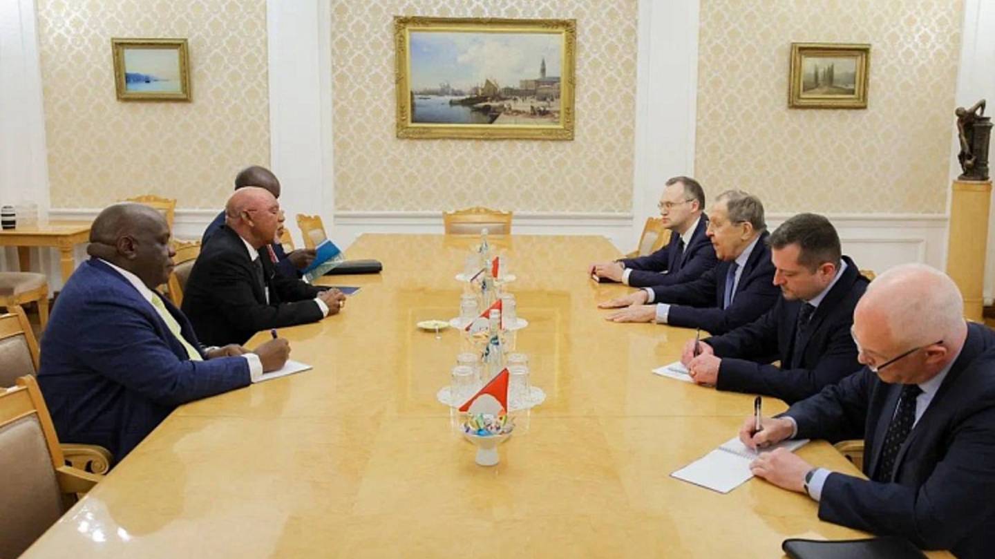 Министр С.В. Лавров на встрече с Министром иностранных дел Уганды Дж.Одонго, Москва, 18 июня 2025