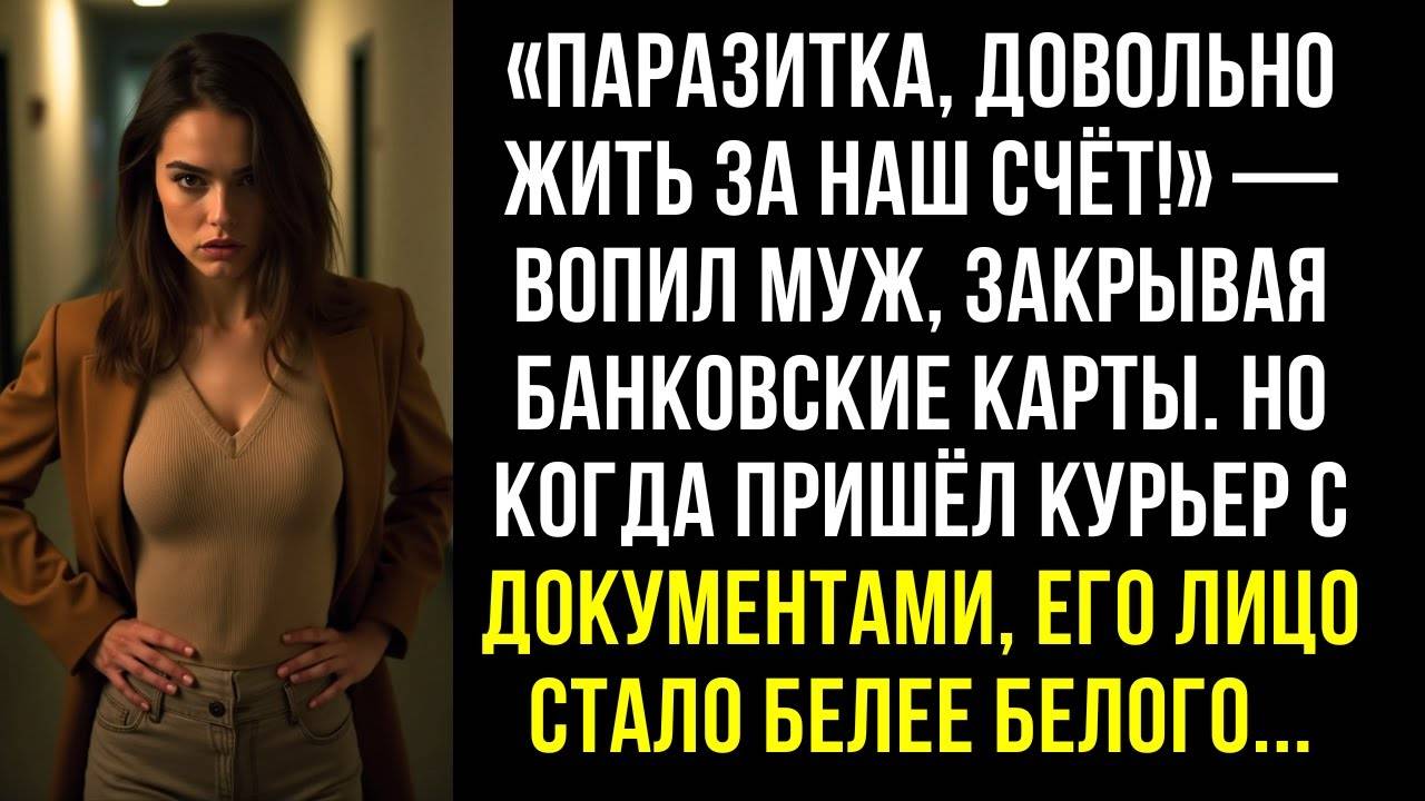 «Паразитка, довольно жить за наш счёт!» — вопил муж, закрывая банковские карты. Но когда...