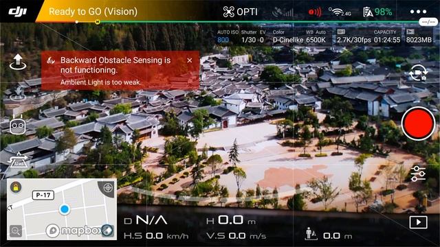 DJI  MAVIC  AIR  Отключение всех датчиков и световых огней для экономии энергии.