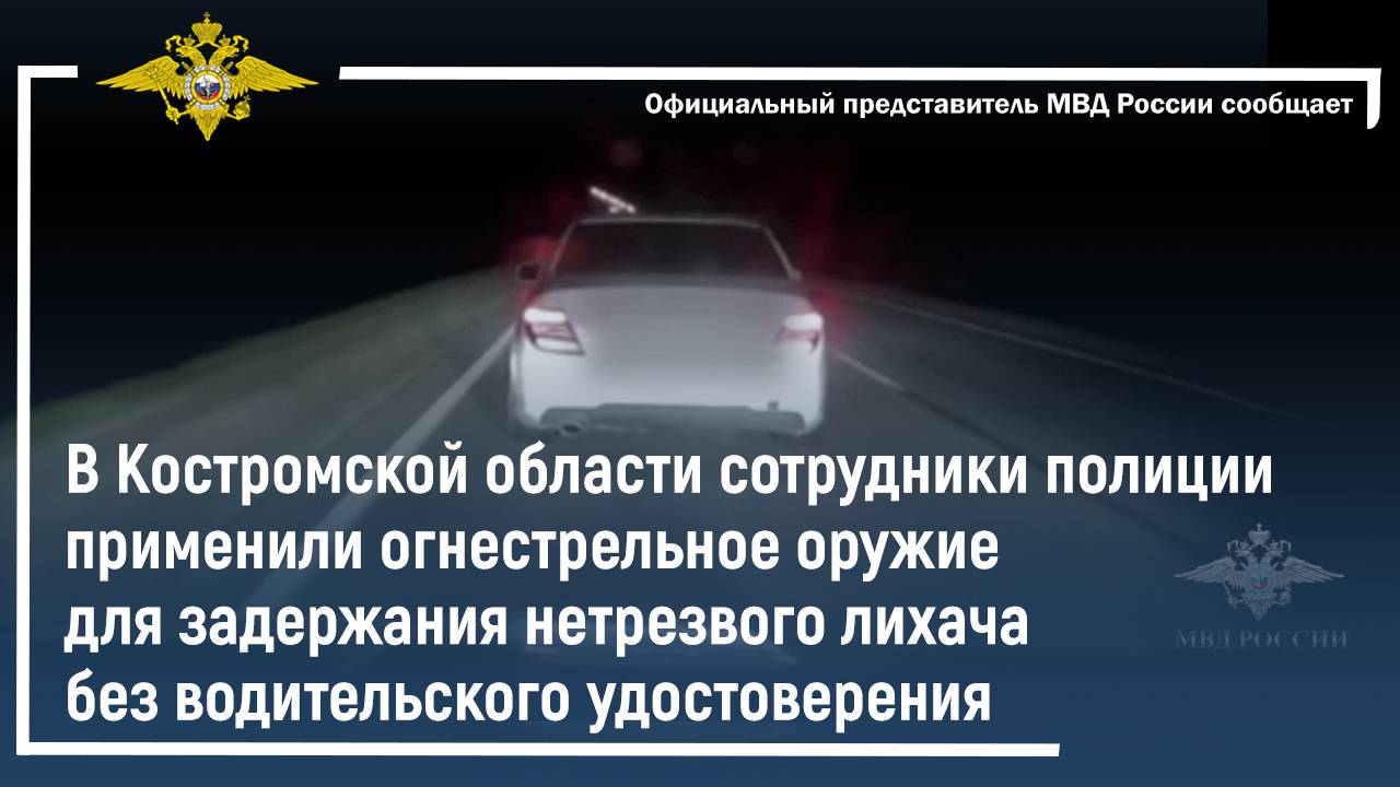 В Костромской области сотрудники полиции применили огнестрельное оружие для задержания
