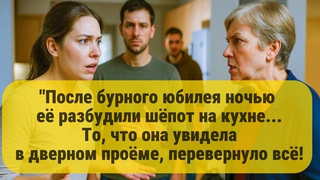 После бурного юбилея ночью её разбудили шёпот на кухне...