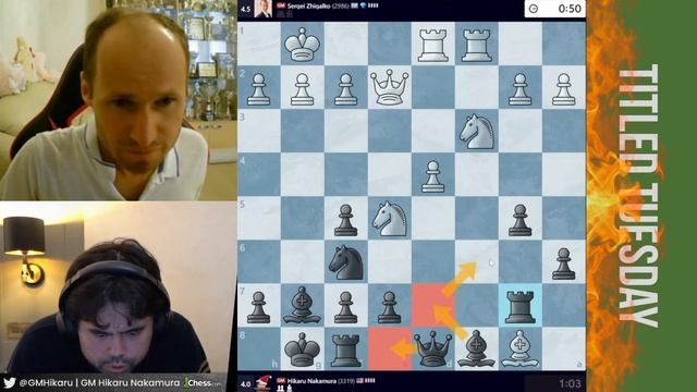 ЗА НИЧЬЮ - СТОЯЛ НА КОЛЕНЯХ! // GM СЕРГЕЙ ЖИГАЛКО vs GM ХИКАРУ НАКАМУРА #chess #шахматы