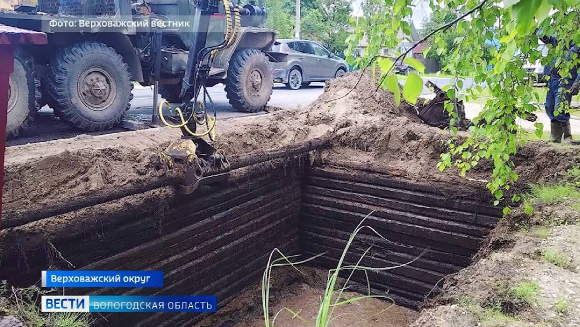 Пожарный водоём ремонтируют в заречной части Верховажья