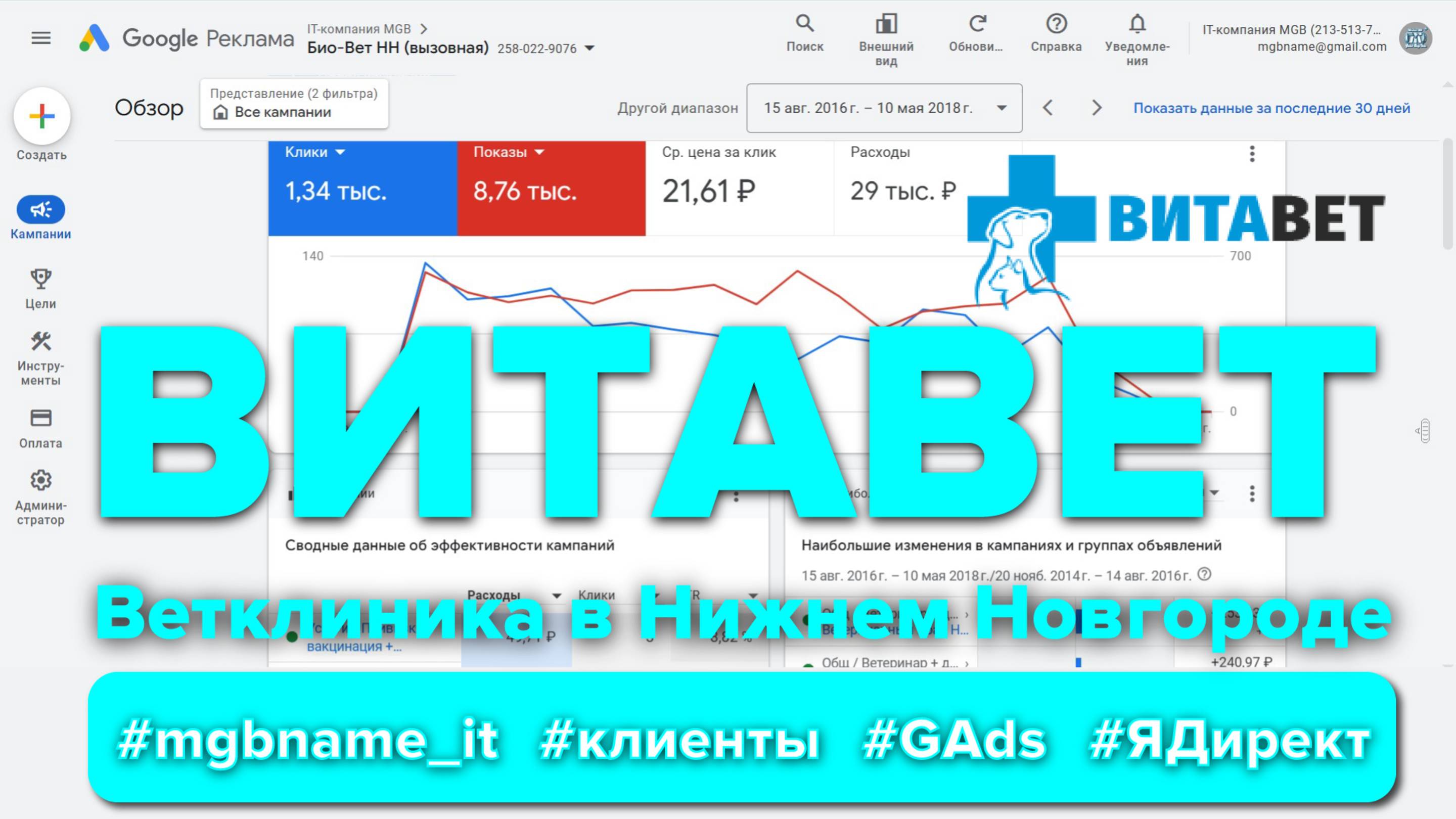 Контекстная реклама для ветеринарной клиники Витавет  (Нижний Новгород, Vitavet-nn.ru) #ads #direct