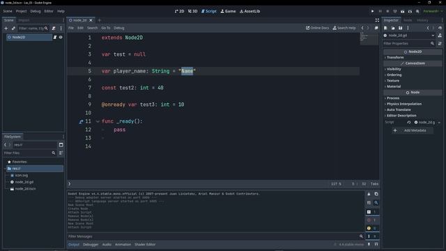 Godot 4.4 Переменные GDsсript | Основы #1