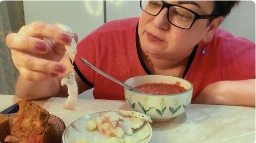 Тут Главное КОСТОЧКА и САЛО😉/МУКБАНГ