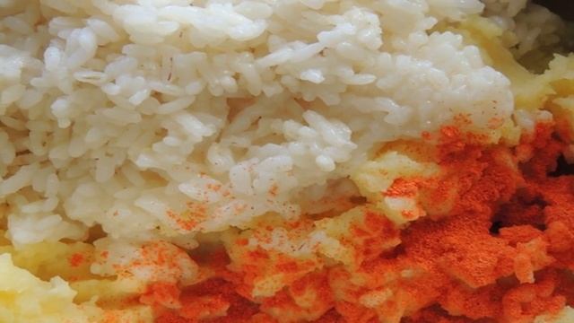 Картофельные котлеты с рисом