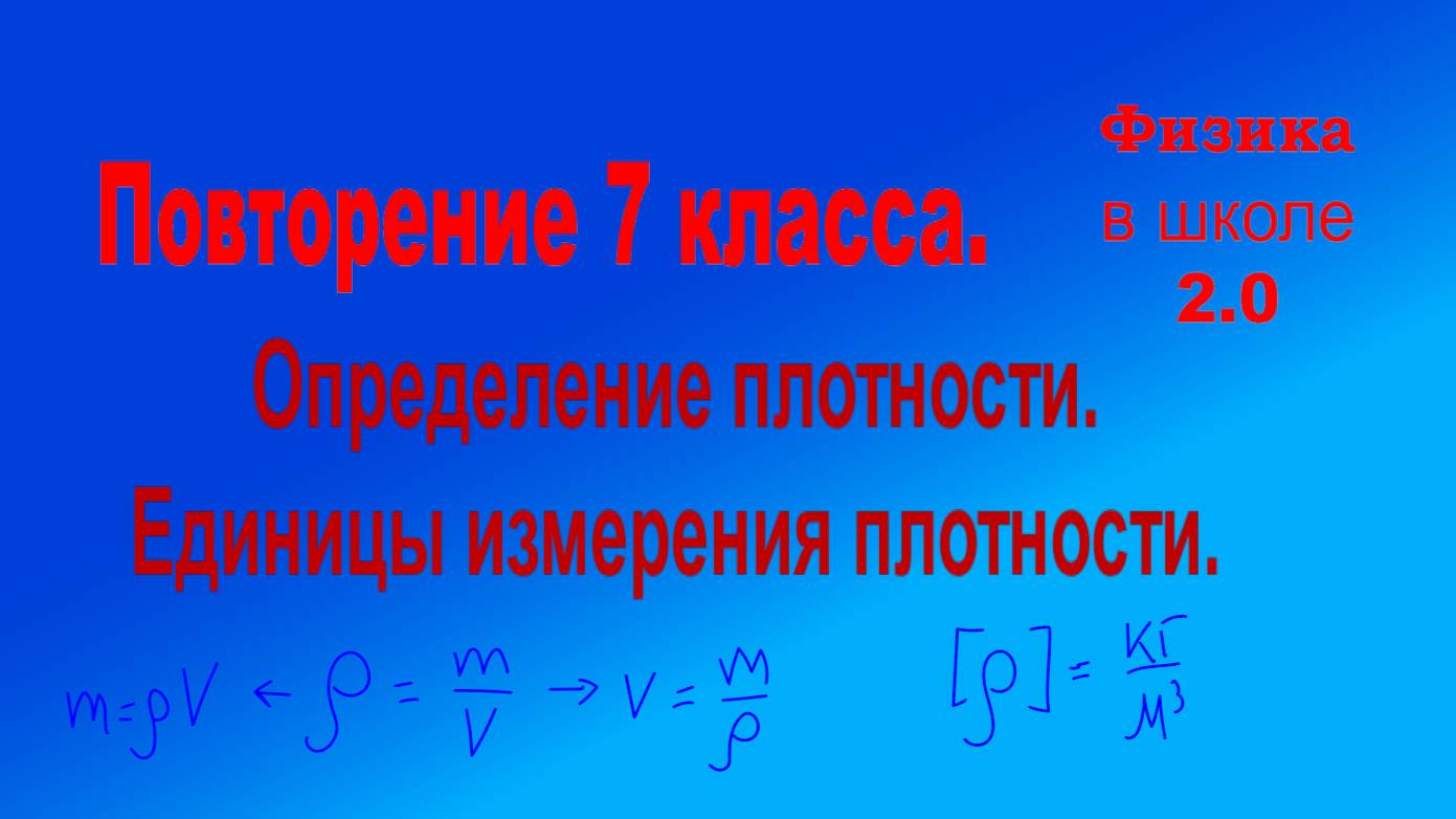 Плотность. Определение плотности.