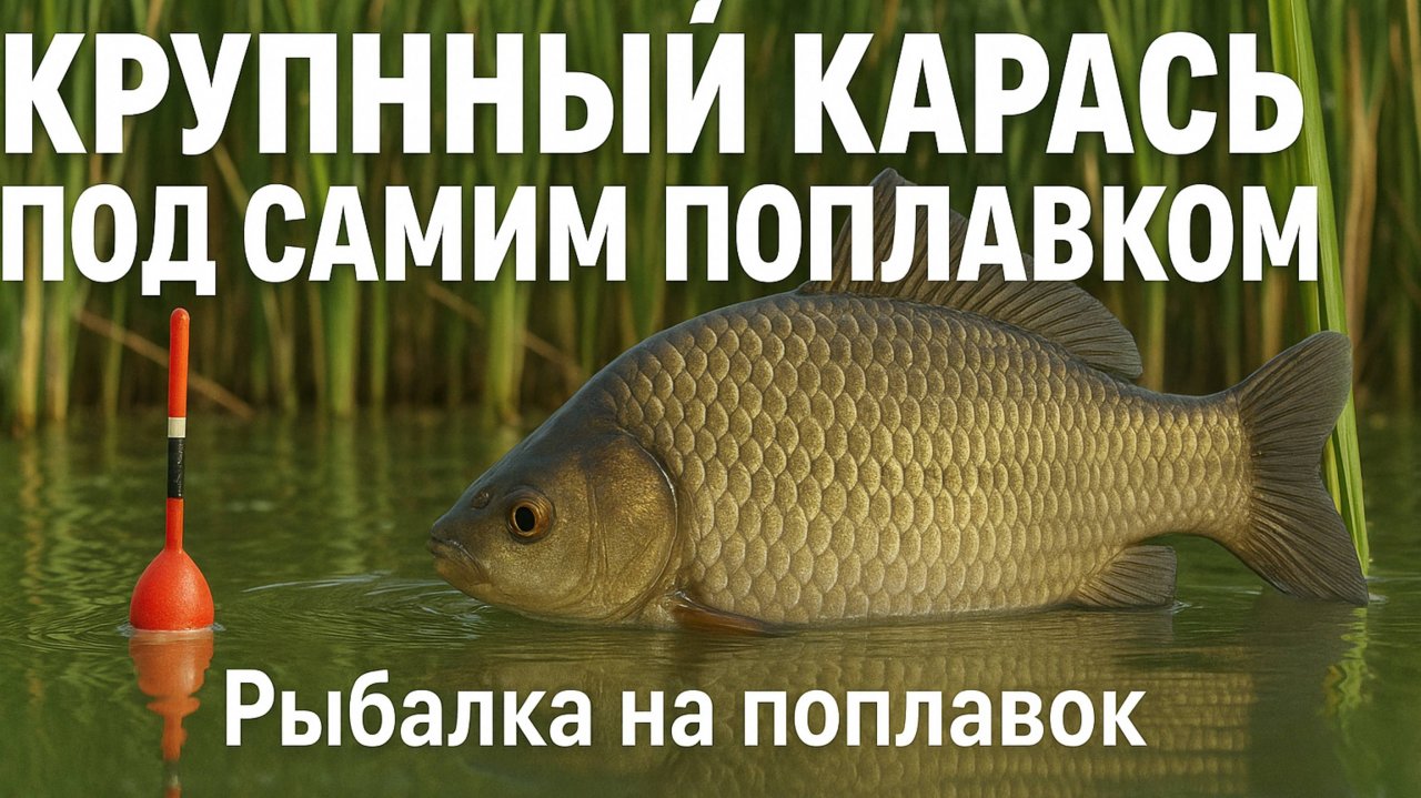 КРУПНЫЙ КАРАСЬ ПОД САМИМ ПОПЛАВКОМ У КАМЫША Рыбалка на поплавок