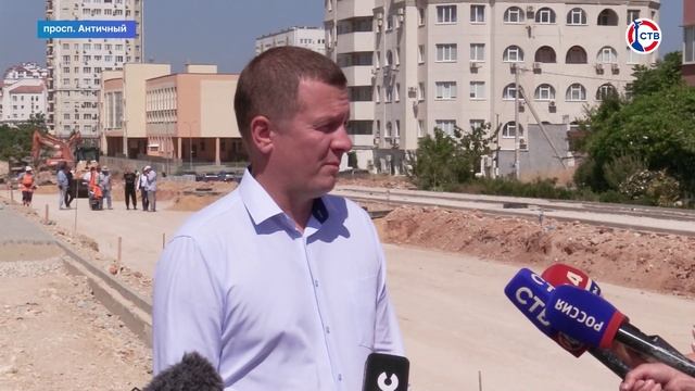 Строительство дороги на Античном проспекте в Севастополе завершили на 50%