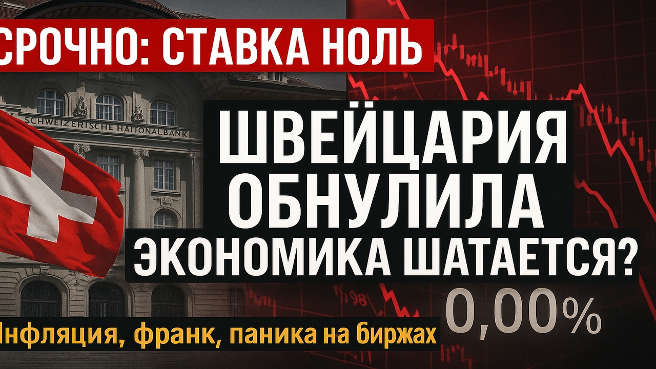 💥 Впервые: Швейцария опустила ставку до 0% — реакция рынков