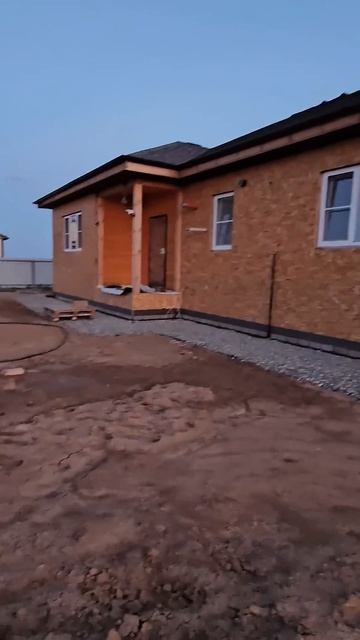 Фасад Хауберг Травертин #дом34кафян #стройка #волгоград #каркасныйдом #фасад