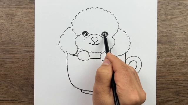Как нарисовать милую собаку поэтапно карандашом - Простой урок рисования животных