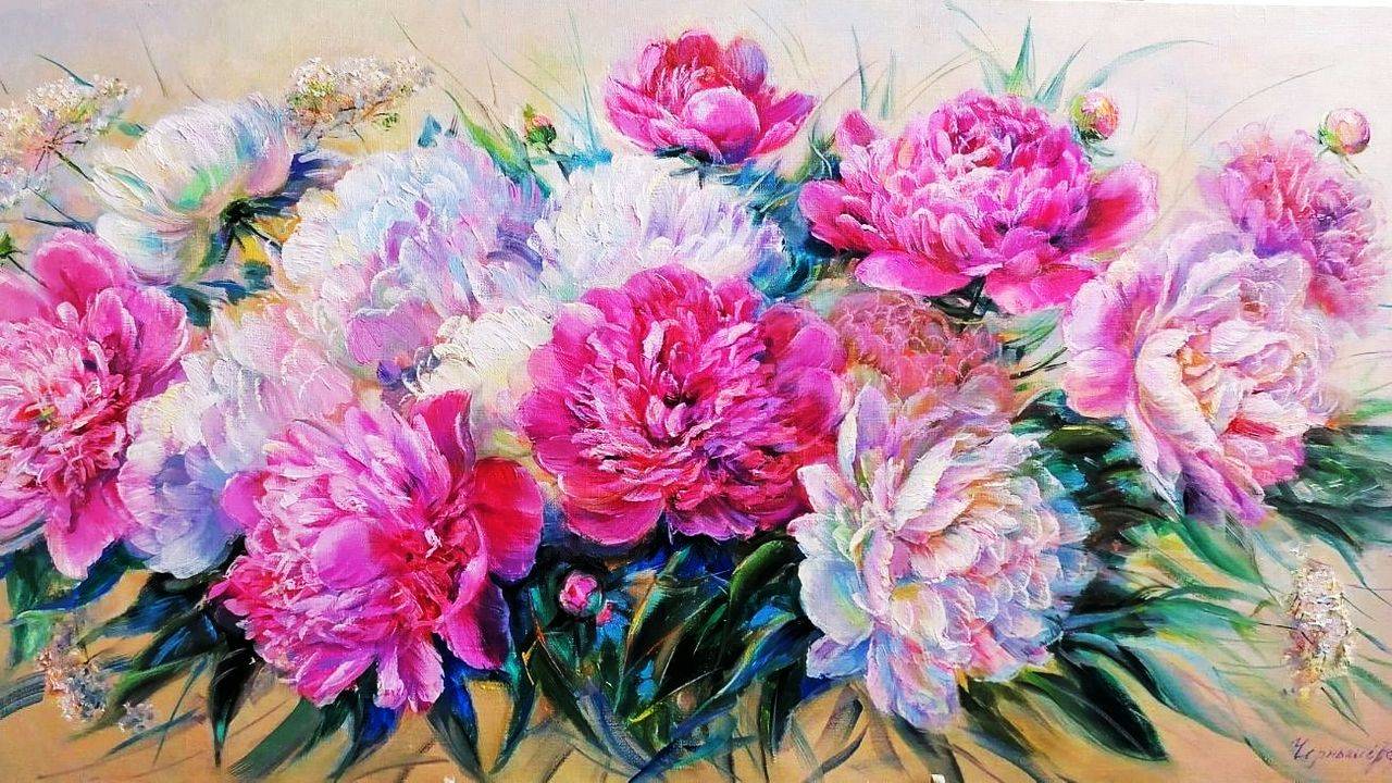 Цветочные натюрморты художника Марины Чернышёвой