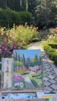 #картина #художник пейзаж #ирл #стрим #пленэр #сад #ботаническийсад #стрим