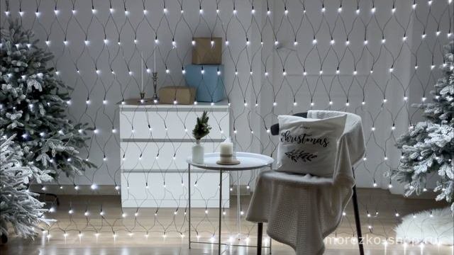 Гирлянда Сетка Koopman 3*1.5 м, 320 холодных белых LED ламп, зеленый ПВХ, IP44, AX8400310