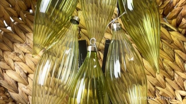 Набор ёлочных украшений СОСУЛЬКИ 'РАНДЕЛЛИ', стекло, светло-зелёный, 21 см, 6 шт., ABT400670-набор