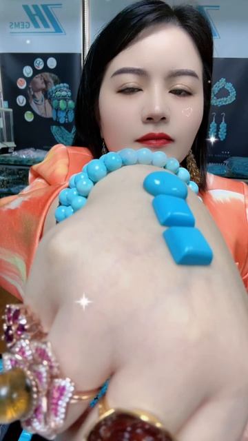 250618-14 Sleeping Beauty Turquoise Cabochon: Solidified Deep-Sea Aurora on Fingertips