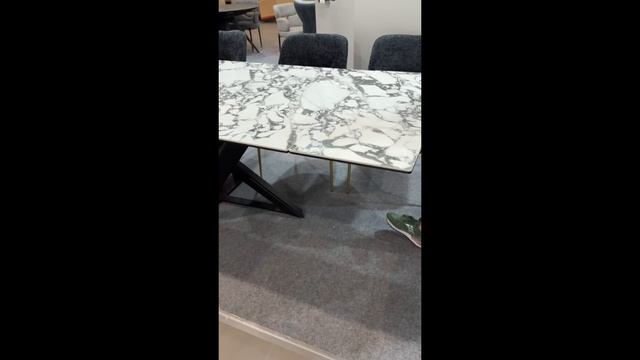 Стол обеденный Q-Home Vicenza, 180/260 см, раскладной, глянцевая керамика Bulgari White