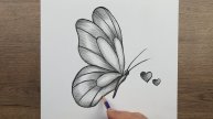 Как нарисовать бабочку карандашом - Простой пошаговый урок