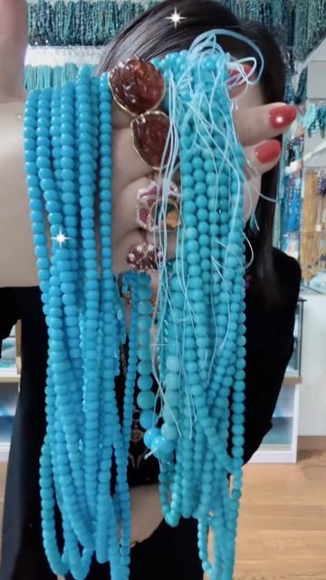 250618-13 Sleeping Beauty Turquoise Bead Strand: Flowing Polar Aurora on the Wrist