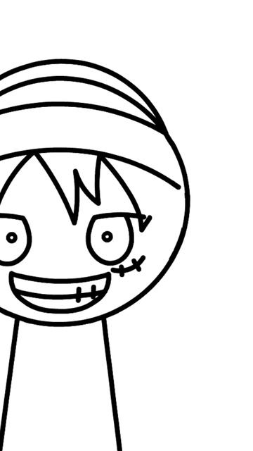 Манки Д. Луффи в стиле Sprunki #sprunki #luffy #fusion #mixing #drawing