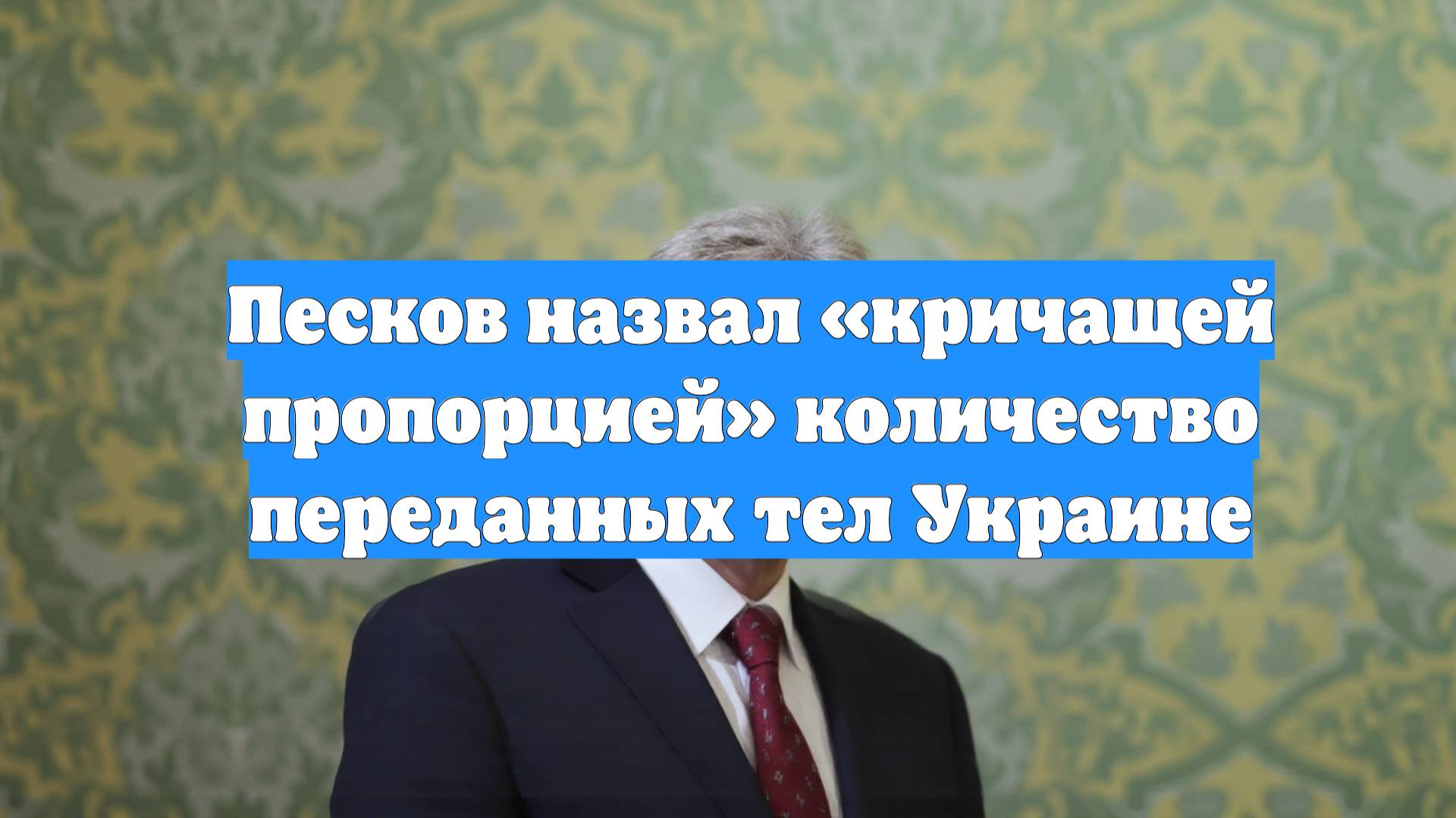 Песков назвал «кричащей пропорцией» количество переданных тел Украине