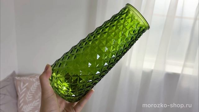 Набор декоративных ваз НИДИЯ, стекло, зелёный, 23 см, 3 шт., 2053952-набор