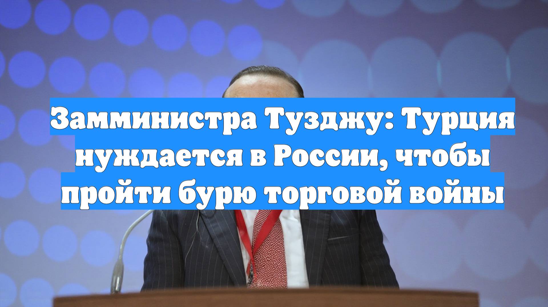 Замминистра Тузджу: Турция нуждается в России, чтобы пройти бурю торговой войны