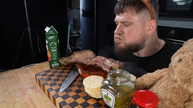 BEEF RIBS COOKING AND EATING, ASMR MUKBANG, АСМР МУКБАНГ, 먹방, 大食い, たべる, 谢尔盖