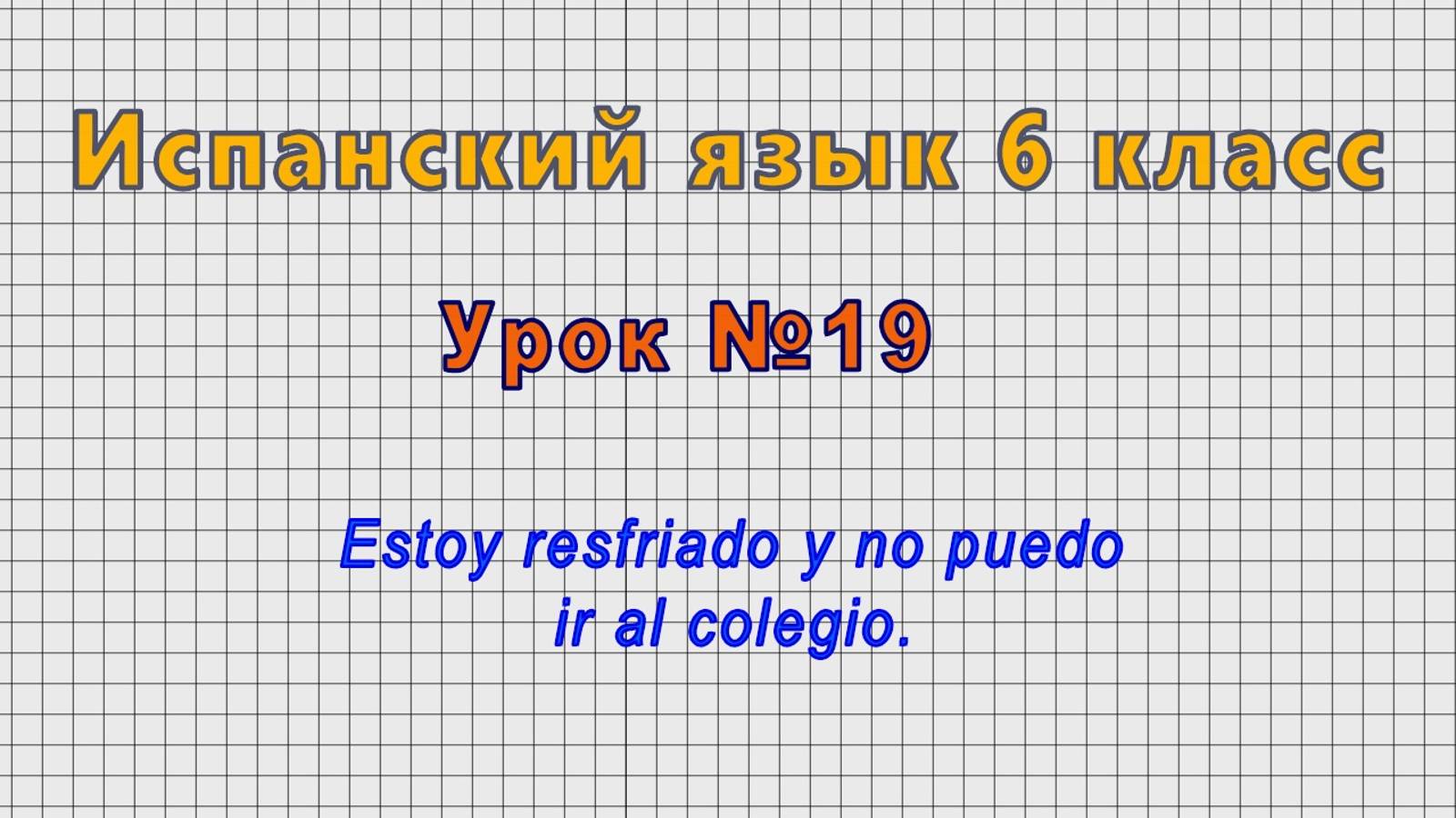 Испанский язык 6 класс (Урок№19 - Estoy resfriado y no puedo ir al colegio.)