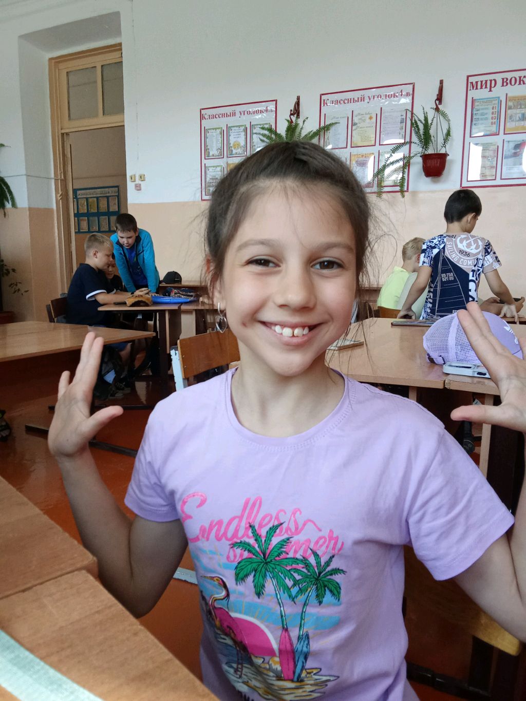 наконец-то приехала на летнюю площадку в школу