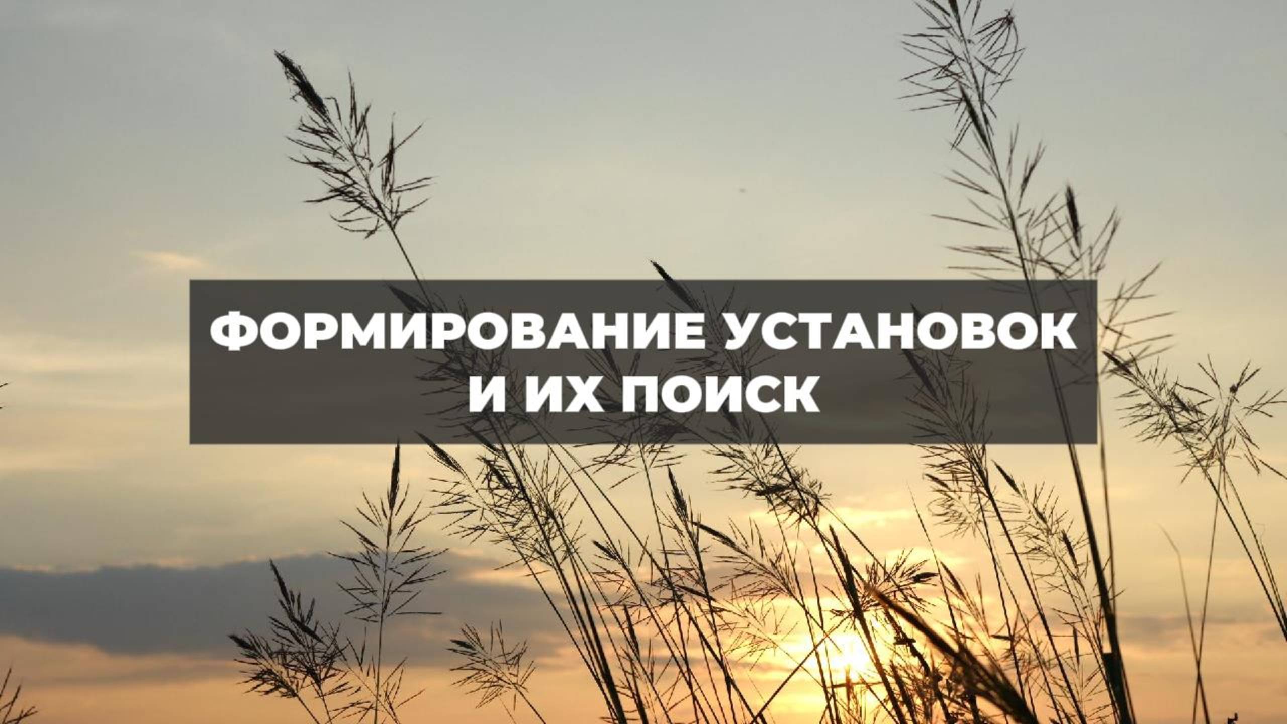 Формирование установок и их поиск. Проект 2А. Путь к себе