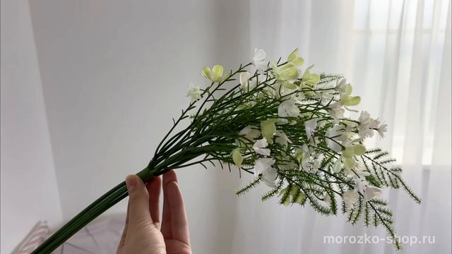 Искусственный букет ДЫХАНИЕ ЛЕТА, белые цветы, 43 см, 5010036