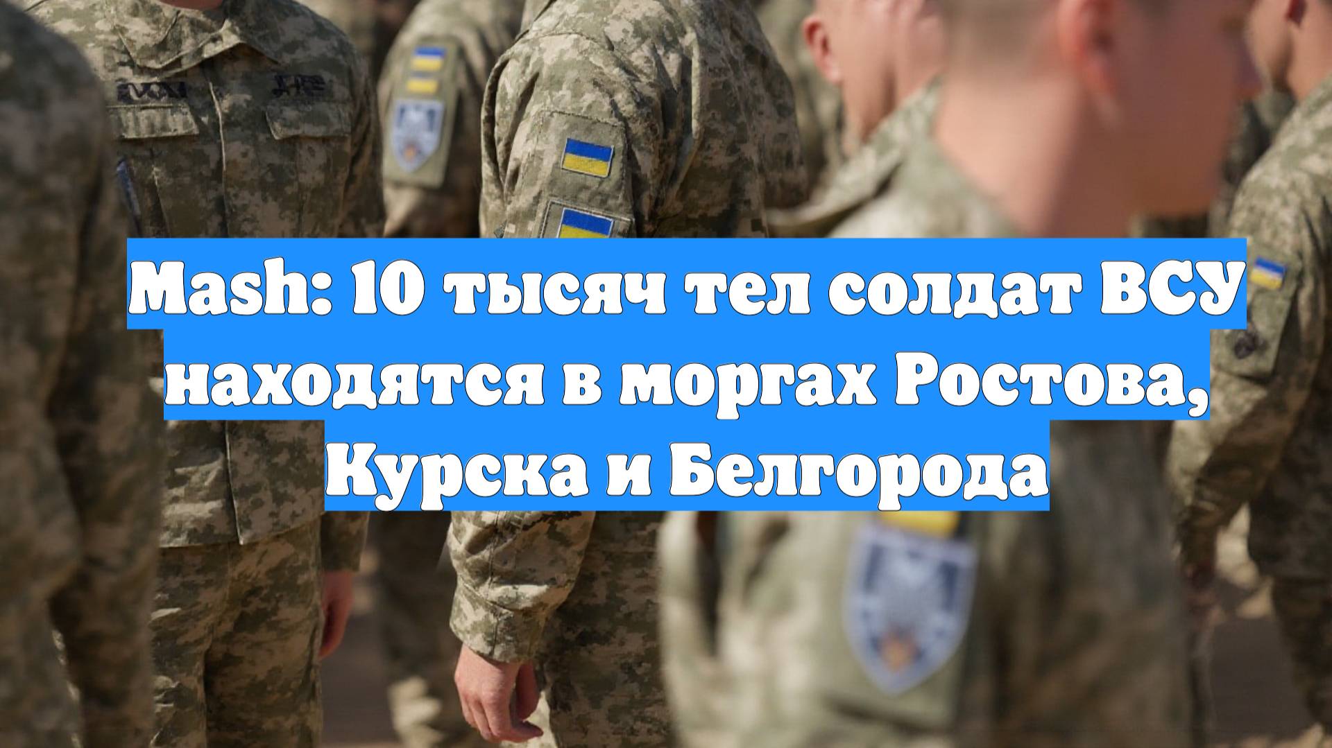 Mash: 10 тысяч тел солдат ВСУ находятся в моргах Ростова, Курска и Белгорода