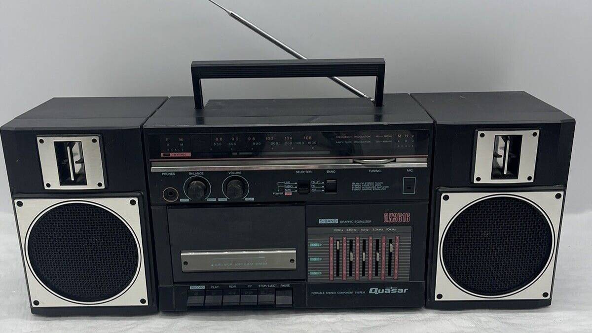 Винтажный Ретро-кассетник QUASAR Boombox GX3616-Сингапур-1982-год