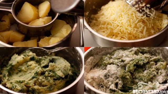 Картофельные клецки со шпинатом