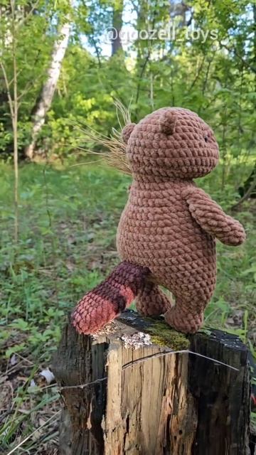 Вязаный Бобрёнок крючком по схеме @goozell_toys. Мастер-класс "Бобрёнок и Нутрия"