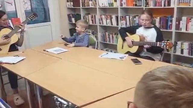 На занятиях.