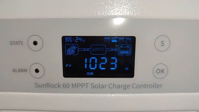 МРРТ солнечный контроллер SunRock 60 с КПД более 100% в СЭС 24 вольта.