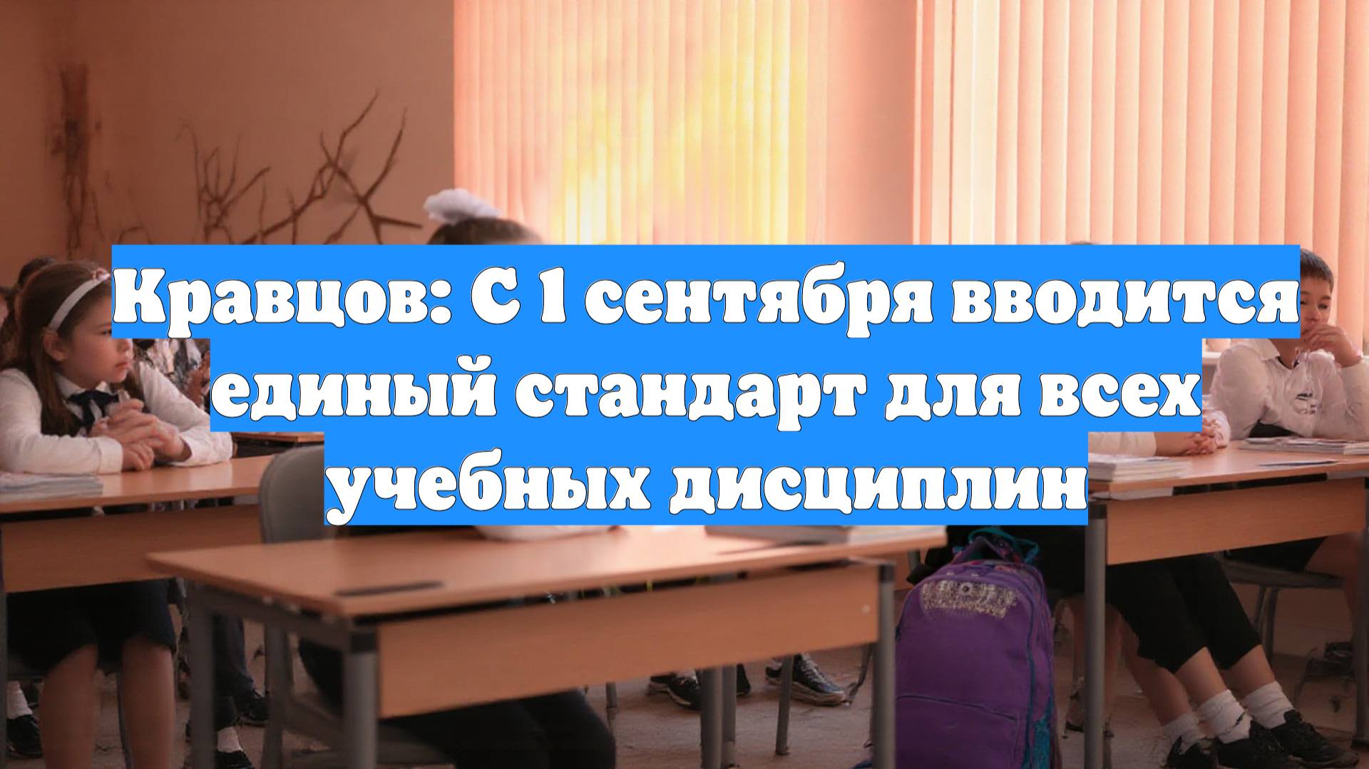 Кравцов: С 1 сентября вводится единый стандарт для всех учебных дисциплин