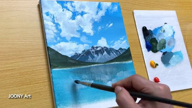 Потрясающий пейзаж акрилом